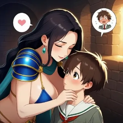 女性騎士のキス