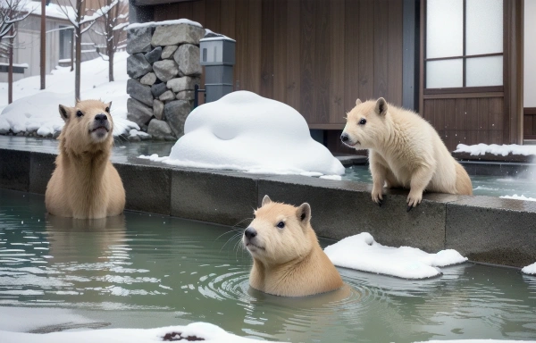 ドキッ！！カピバラだけの湯けむり温泉ビデオ