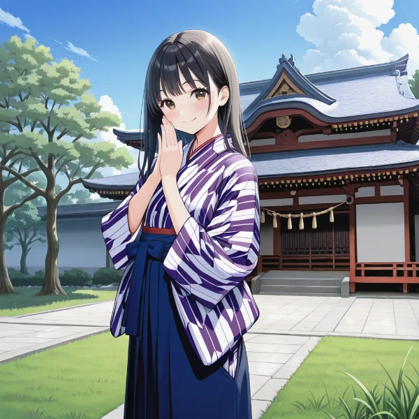 夏の神社で紡ぐ少女の願い