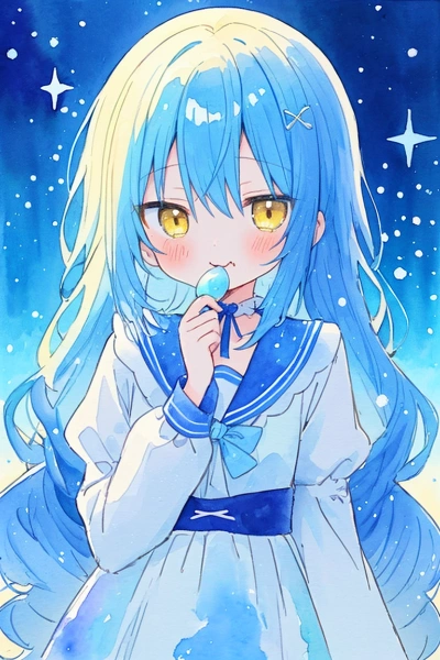 お菓子を食べる女の子