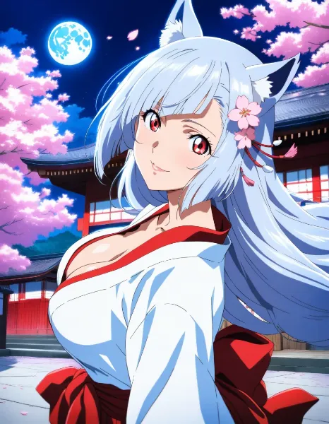 桜月下