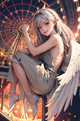 遊園地で遊ぶ元奴隷天使