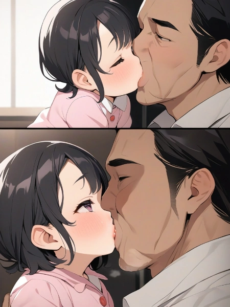 おじさんとキスする女の子