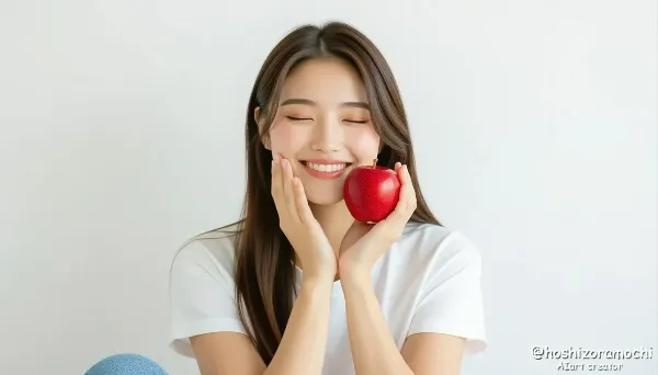 幸福の香り【りんごに頬を寄せる至福の瞬間】 The scent of happiness [The blissful moment of resting your cheek on an apple]