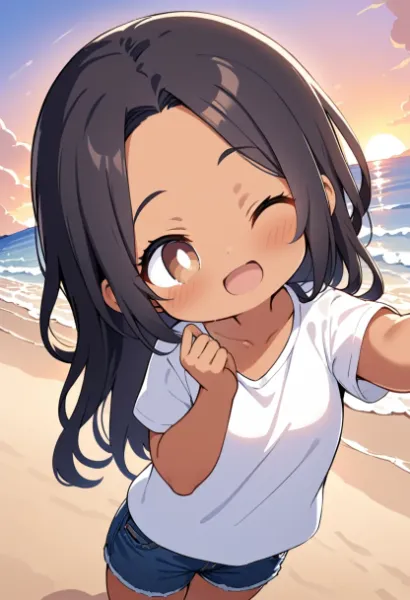 朝焼けを背景に