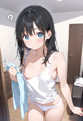 お風呂上がりの謎めいた視線