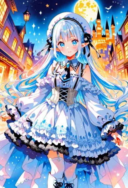 月夜の青い妖精の舞踏会