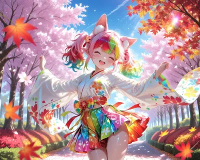 5枚）紅葉と桜