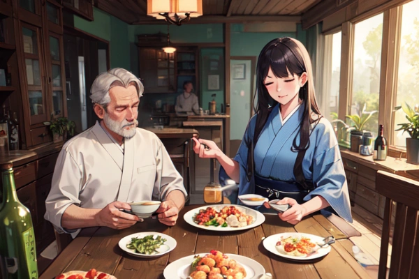 ♂「飯はまだかのう・・」