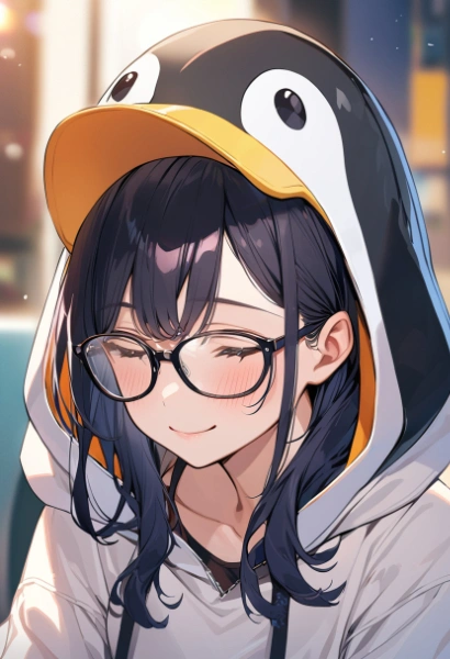 ペンギンパーカー女子