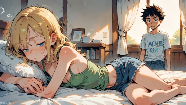 エアコンのある男の子の部屋へ