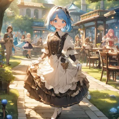 夕暮れのカフェ
