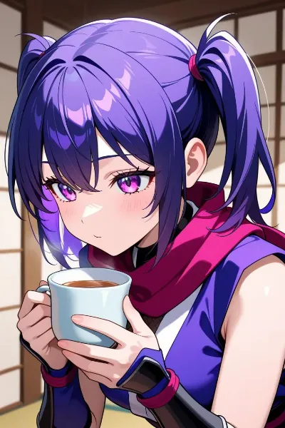 忍者の格好したけど、何したらいいか分からないから、紅茶でも飲も🎵