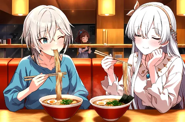 ラーメン大好き2人のアナスタシアさん🍜