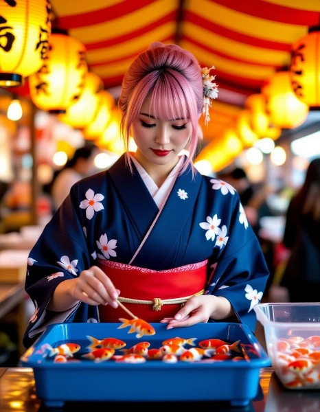 金魚すくい - Goldfish scooping