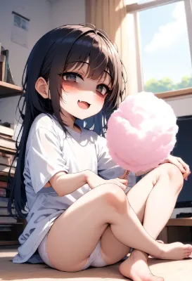 姪っ子ちゃんと綿菓子