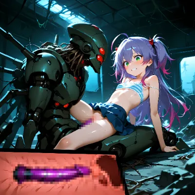 女の子達が恐ろしいクモ型メカのモンスターに・・・3