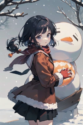 赤鼻のゆきだるま