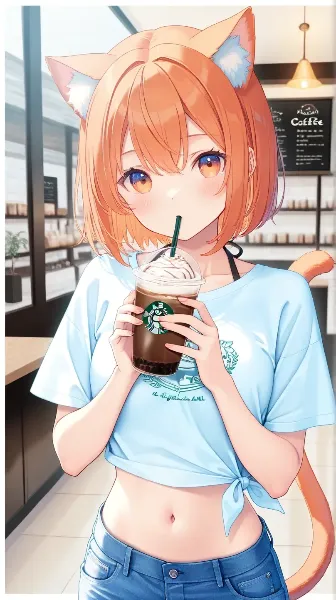 アイスラテと猫娘