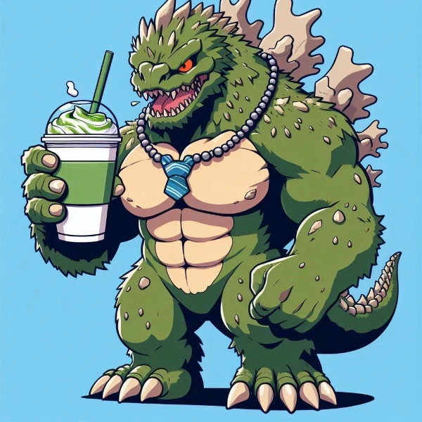 快獣とアイス抹茶ラテ