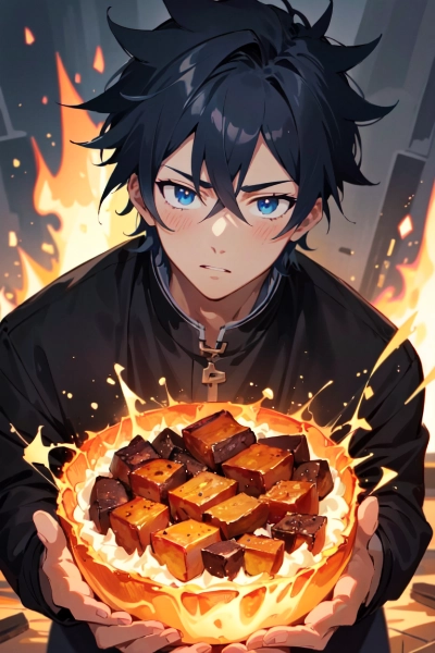 焼き芋を作る男性