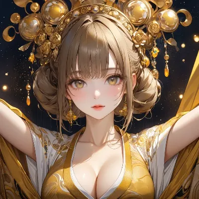 黄金の冠を纏う美女