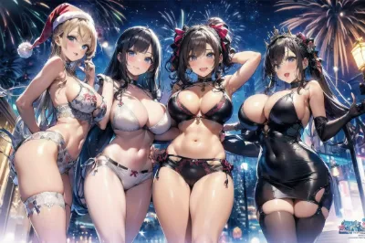 クリスマス。４人。ボカシなし。