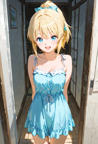 朝陽に輝く青いドレスの秘密