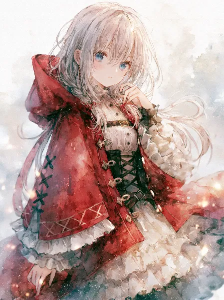 赤いマントの少女と雪の囁き。