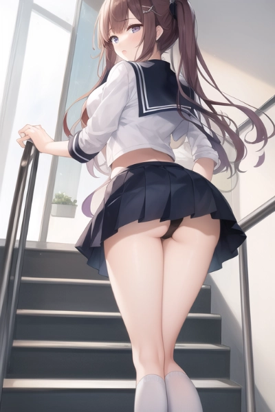 練習(階段パンチラ)