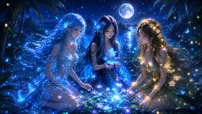 ３人の交流（水、スピ、リーフ）
