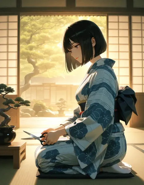 桜子さんと盆栽