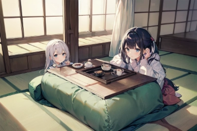 炬燵で