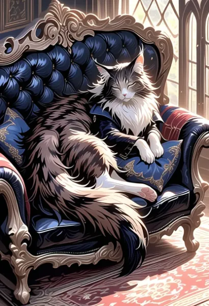 優雅なる長髪猫貴族の午後