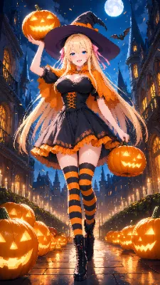 かぼちゃの灯る城下