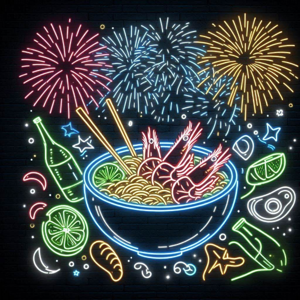 海老天そばの花火大会