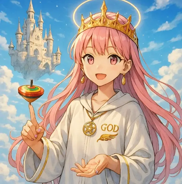 私みたいに、神ともなると、指先でコマを回せるのよ🎵