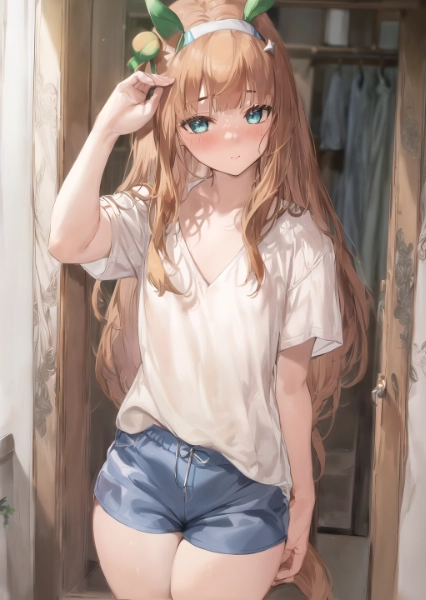 トレT借りて少し照れてるスズカ