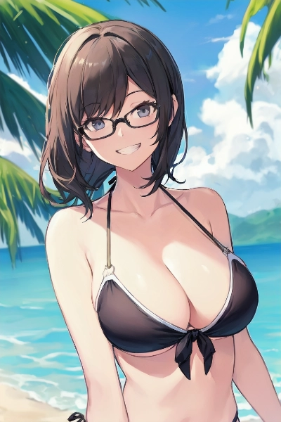 innocent smile on the beach