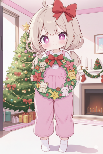 動物の折り紙クリスマスリース