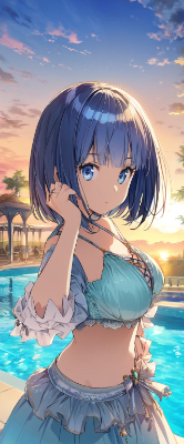かわいい青髪さん