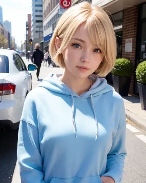 パーカー美女