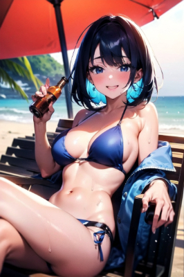 暑い中、休暇満喫中のおねーさん