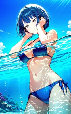 【桐谷遥】水着流されえっち｜本編92枚