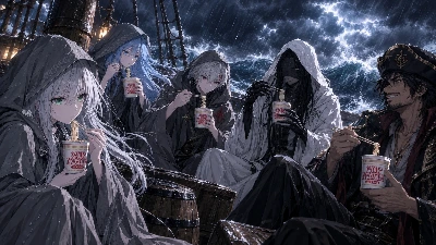 船上のカップ麺