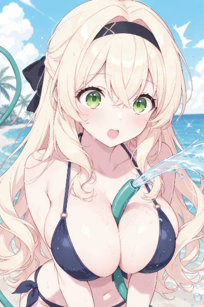 聖女様、初めての海をご堪能💕