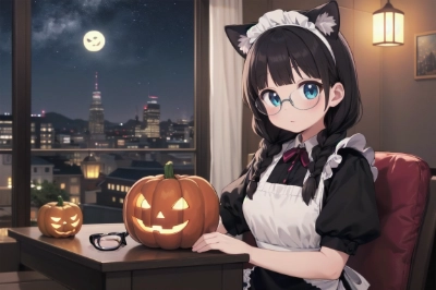 ハロウィンパーティー準備中