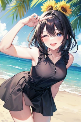 笑顔でウィンク