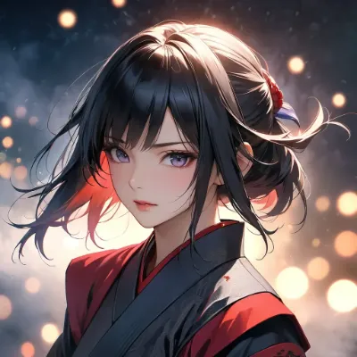 宵闇に浮かぶ紅装の瞳