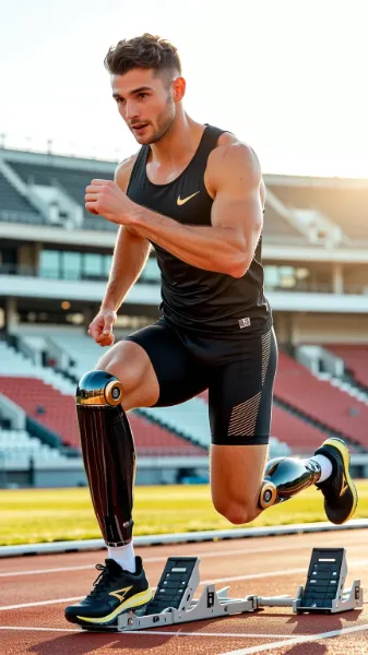 サイボーグ義足のパラスポーツ選手(100メートルスプリント)